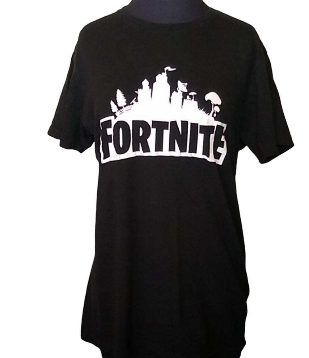 Fortnite Unisex SZ Large Black White T Tee Shirt 100% Cotton